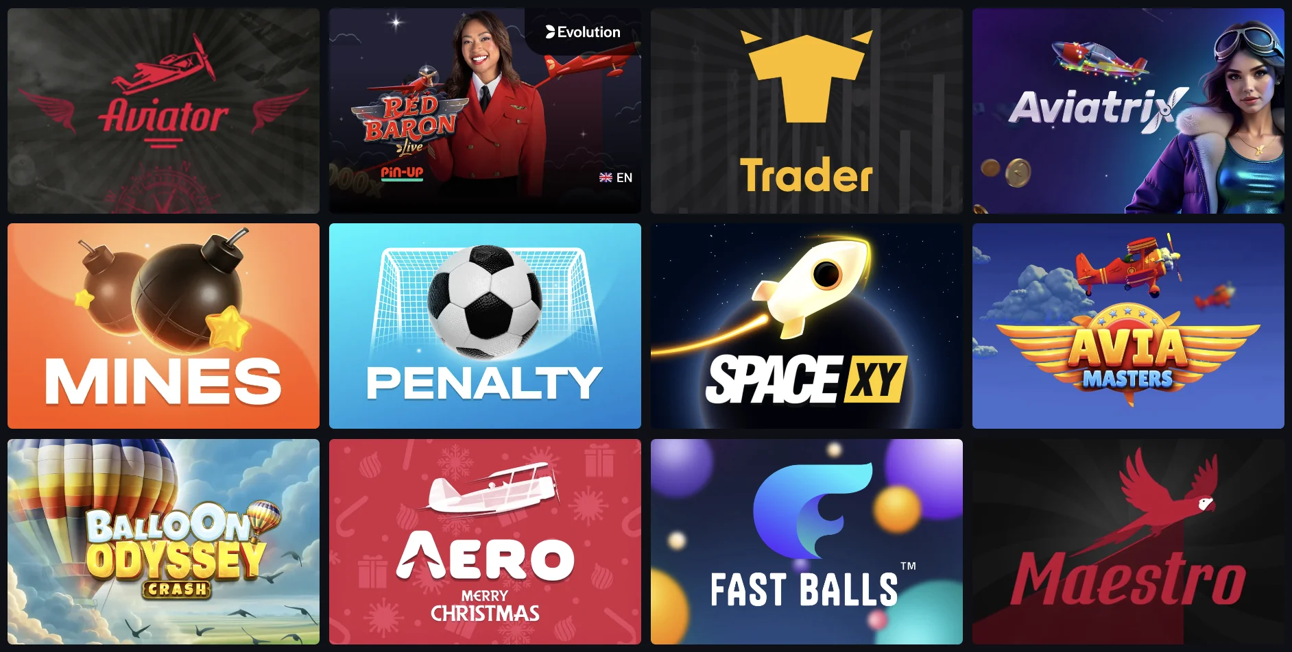 Jeux de casino sur Pin Up